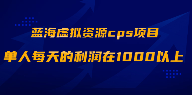 蓝海虚拟资源cps项目，目前最高单人每天的利润在1000以上【视频课程】-稳赚族