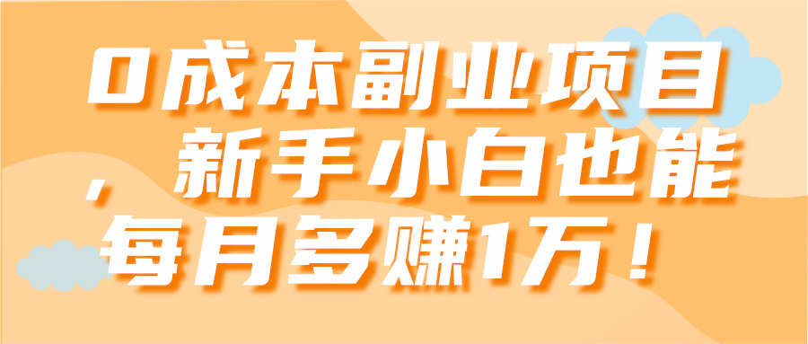 0成本副业项目，新手小白也能每月多赚1万！【视频教程】-稳赚族