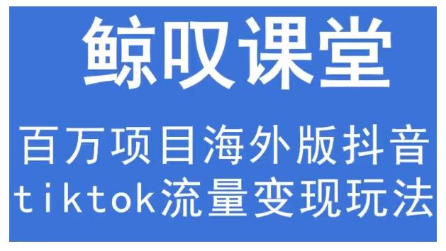 鲸叹号·海外TIKTOK训练营，百万项目海外版抖音tiktok流量变现玩法-稳赚族