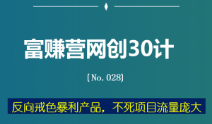 富赚营网创30计028：反向戒色暴利产品，不死项目流量庞大-稳赚族