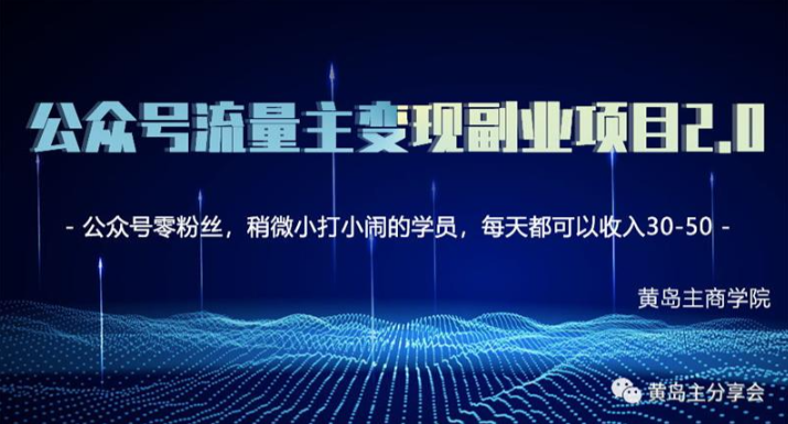 黄岛主公众号流量主矩阵变现副业项目2.0，新手零粉丝也可月入3000-500…-稳赚族