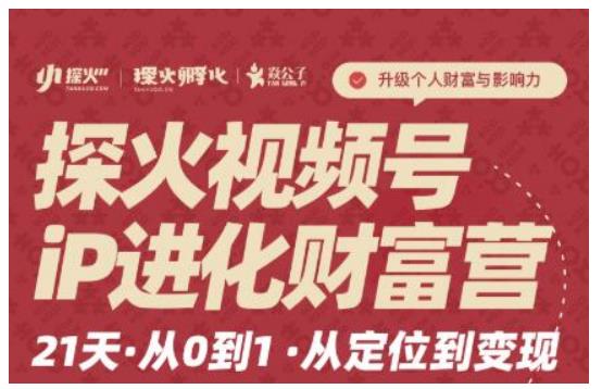 探火·视频号iP进化财富营第1期，21天从0到1，从定位到变现-稳赚族