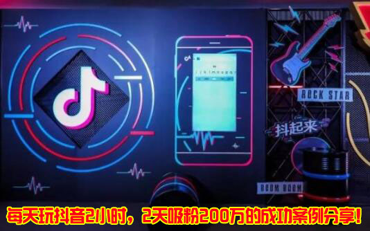 每天玩抖音2小时，2天吸粉200万的成功案例分享！-稳赚族