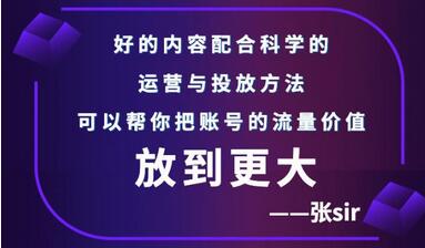 张sir账号流量增长课，告别海王流量，让你的流量更精准-稳赚族