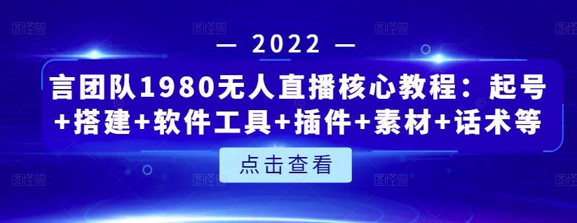 言团队1980无人直播核心教程-稳赚族