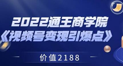 2022通王商学院《视频号变现引爆点》价值2188-稳赚族