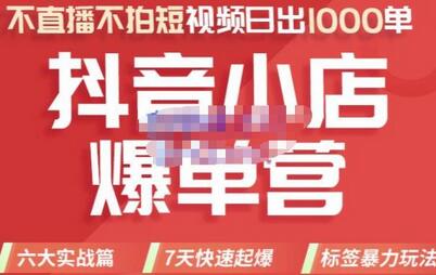 推易电商·2022年抖音小店爆单营【更新10月】，7天快速起爆，标签暴力玩法，日出1000单-稳赚族