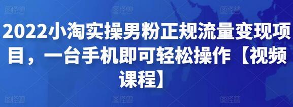 2022小淘实操男粉正规流量变现项目，一台手机即可轻松操作【视频课程】-稳赚族