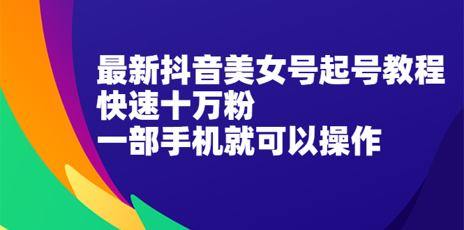 最新抖音美女号起号教程，快速十万粉，一部手机就可以操作！-稳赚族