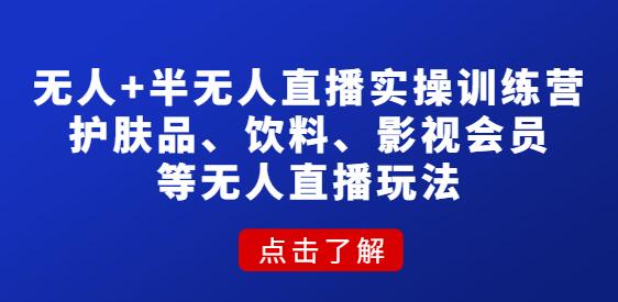 抖音无人、半无人直播实战课，护肤品、饮料、影视会员等抖音无人直播玩法-稳赚族