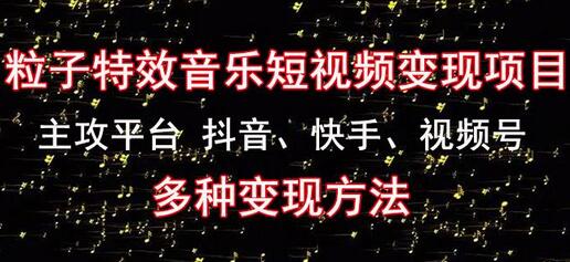 黄岛主《粒子特效音乐短视频变现项目》主攻平台抖音、快手、视频号多种变现方法-稳赚族