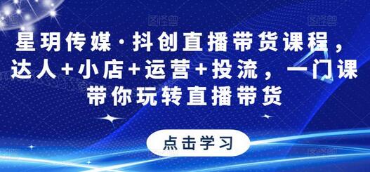 星玥传媒·抖创直播带货课程，达人+小店+运营+投流，一门课带你玩转直播带货-稳赚族