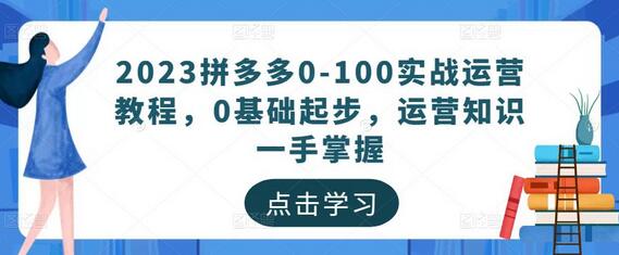 2023拼多多0-100实战运营教程，0基础起步，运营知识一手掌握-稳赚族