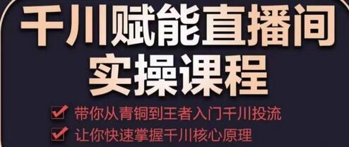 千川赋能直播间实操课程，带你从青铜到王者的入门千川投流，让你快速掌握千川核心原理-稳赚族