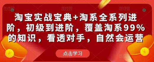 淘宝实战宝典+淘系全系列进阶，初级到进阶，覆盖淘系99%的知识，看透对手，自然会运营-稳赚族