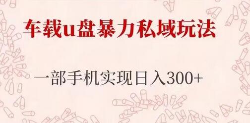 车载u盘暴力私域玩法，长期项目，仅需一部手机实现日入300+-稳赚族