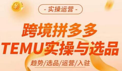 跨境拼多多TEMU实操与选品，​掌握平台运营方法技巧，选品避坑12条标准，爆款的底层思路等-稳赚族