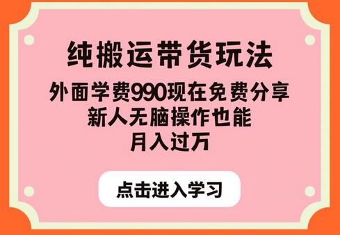 纯搬运带货玩法，外面学费990现在免费分享，新人无脑操作也能月入过万-稳赚族