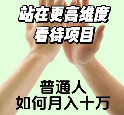 2023最火项目：站在更高维度看待项目，普通人如何月入十万-稳赚族