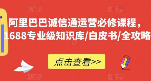 阿里巴巴诚信通运营必修课程，​1688专业级知识库/白皮书/全攻略-稳赚族