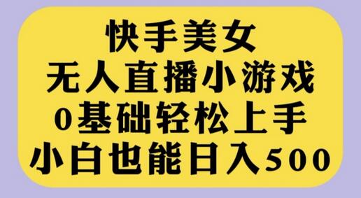 快手美女无人直播小游戏，0基础轻松上手，小白也能日入500-稳赚族