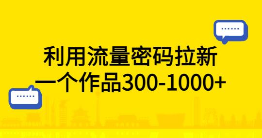 利用流量密码拉新，一个作品300-1000+-稳赚族