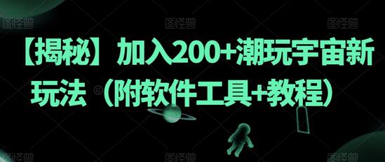 加入200+潮玩宇宙新玩法（附软件工具+教程）-稳赚族