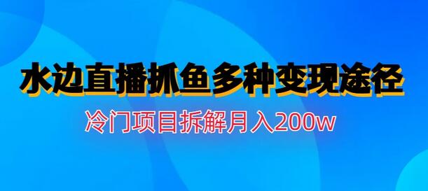 水边直播抓鱼多种变现途径冷门项目月入200w拆解-稳赚族