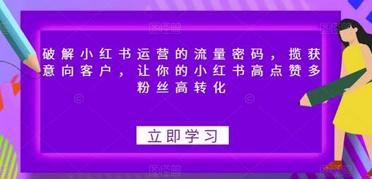 小红书运营的流量密码，揽获意向客户，让你的小红书高点赞多粉丝高转化-稳赚族