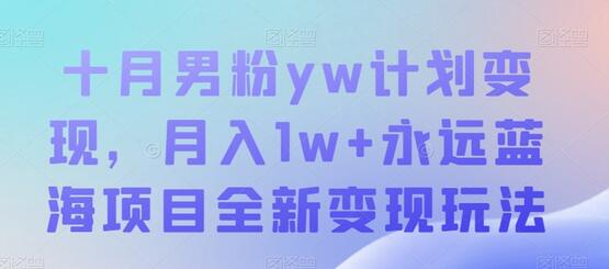 十月男粉yw计划变现，月入1w+永远蓝海项目全新变现玩法-稳赚族