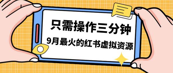 一单50-288，一天8单收益500＋小红书虚拟资源变现，视频课程＋实操课-稳赚族