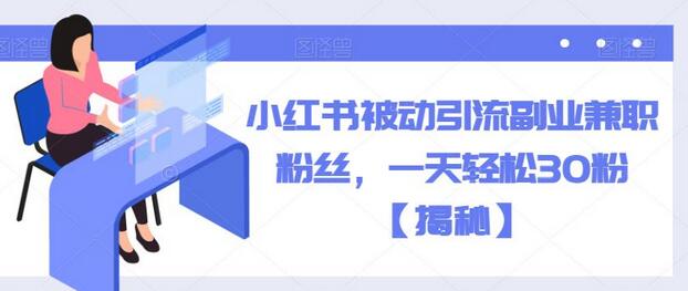 小红书被动引流副业兼职粉丝，一天轻松30粉-稳赚族