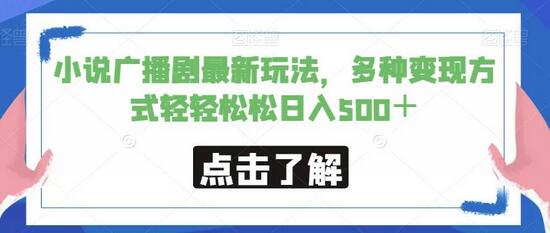 小说广播剧最新玩法，多种变现方式轻轻松松日入500＋-稳赚族