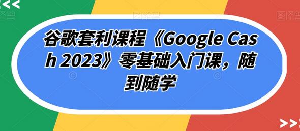 谷歌套利课程《Google Cash 2023》零基础入门课，随到随学-稳赚族