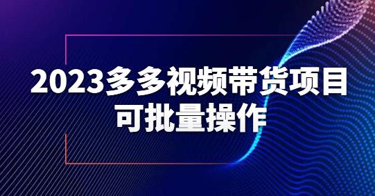 2023多多视频带货项目，可批量操作【保姆级教学】-稳赚族