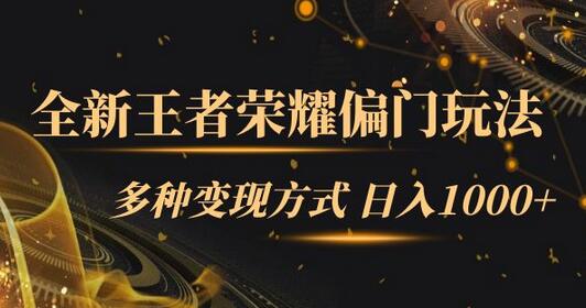 全新王者荣耀偏门玩法，多种变现方式 日入1000+小白闭眼入（附1000G教材）-稳赚族