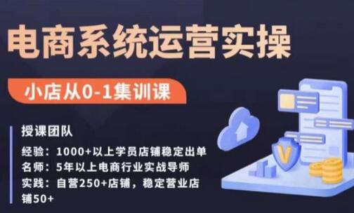 抖店精细化运营全案课，抖音​小店从0-1集训营，电商系统运营实操课-稳赚族