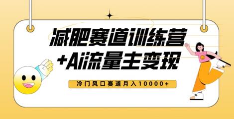 全新减肥赛道AI流量主+训练营变现玩法教程，蓝海冷门赛道小白轻松上手，月入10000+-稳赚族