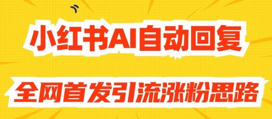 小红书AI自动回复，全网首发引流涨粉思路-稳赚族