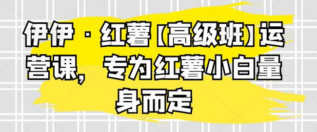 伊伊·红薯【高级班】运营课，专为红薯小白量身而定-稳赚族