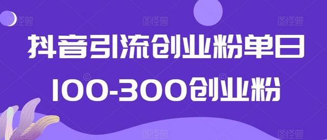 抖音引流创业粉单日100-300创业粉-稳赚族