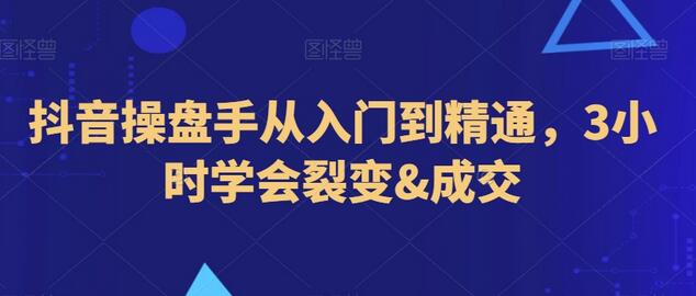 抖音操盘手从入门到精通，3小时学会裂变&成交-稳赚族