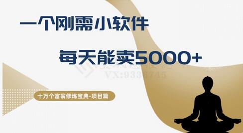 十万个富翁修炼宝典之17.一个刚需小软件，每天能卖5000+-稳赚族