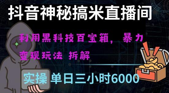 抖音神秘直播间黑科技日入四位数及格暴力项目全方位解读-稳赚族