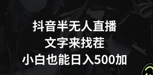 抖音半无人直播，文字来找茬小游戏，每天收益500+-稳赚族