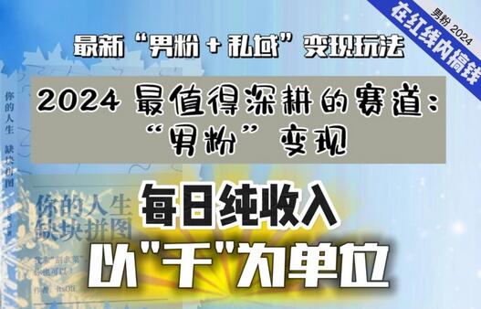 【私域流量最值钱】把“男粉”流量打到手，你便有无数种方法可以轻松变现，每日纯收入以“千”为单位-稳赚族