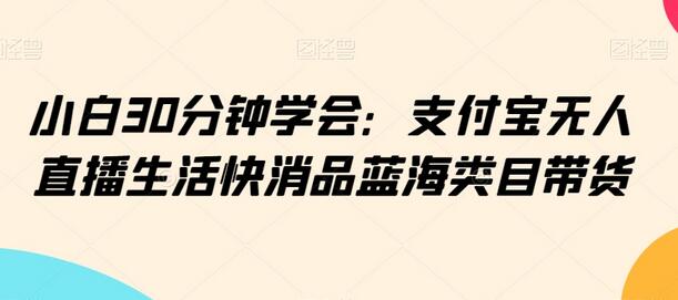 小白30分钟学会：支付宝无人直播生活快消品蓝海类目带货-稳赚族