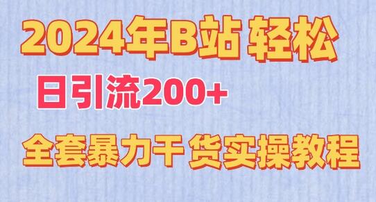 2024年B站轻松日引流200+的全套暴力干货实操教程-稳赚族