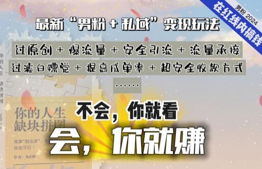 2024，“男粉+私域”还是最耐造、最赚、最轻松、最愉快的变现方式-稳赚族