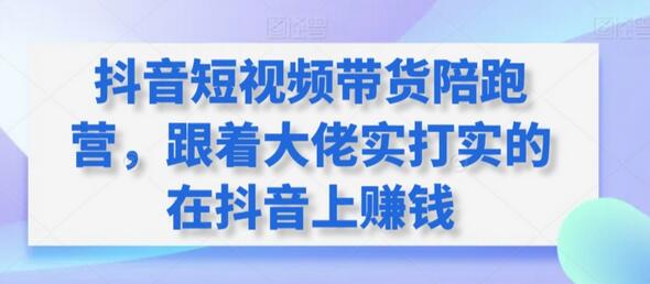 抖音短视频带货陪跑营，跟着大佬实打实的在抖音上赚钱-稳赚族